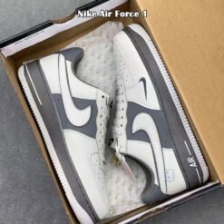 Nike Air Force 1  White with Blue Swoosh Shoes