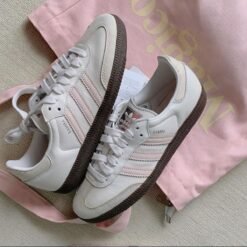 Adidas Samba OG Light Grey White with Brown Sole Sneakers
