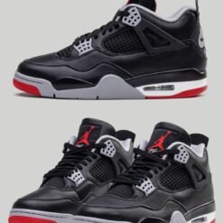 Nike Air Jordan 4 Black Red Bred OG Premium Men’s Sneakers