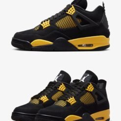 Nike Air Jordan 4 Black Yellow Lightning Black Limited Edition Trainers