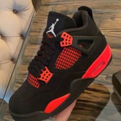 Nike Air Jordan 4 Black Red Infrared Stylish Sports Shoes