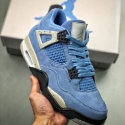 Nike Air Jordan 4 Blue University Blue Premium Suede Sneakers