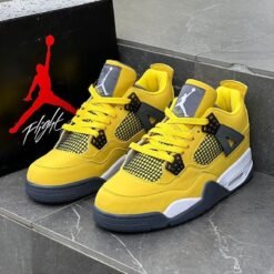 Nike Air Jordan 4 Yellow Lightning Iconic Street Style Shoes