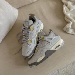 Nike Air Jordan 4 Sand Beige Shimmer Fashion Statement Sneakers