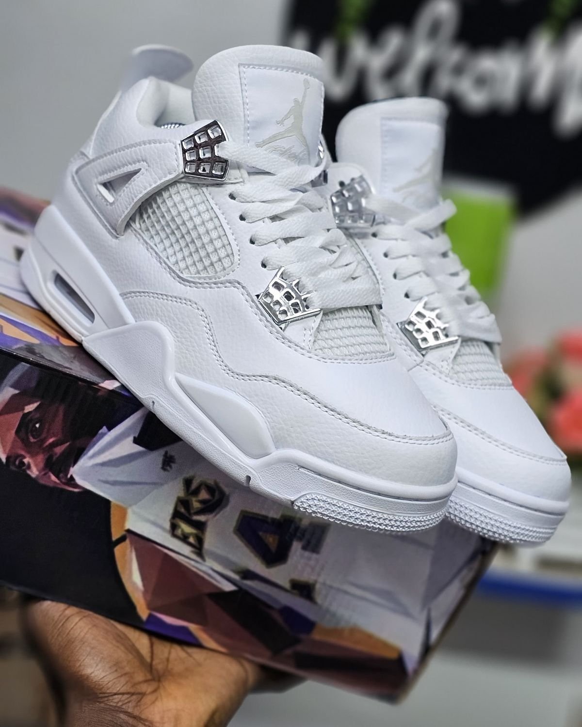 Nike Air Jordan 4 Triple White Pure Money Clean All White Edition