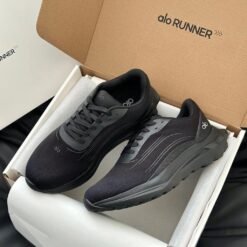 ALO Runner Black Performance Sneakers – Lightweight Athletic Training Shoes