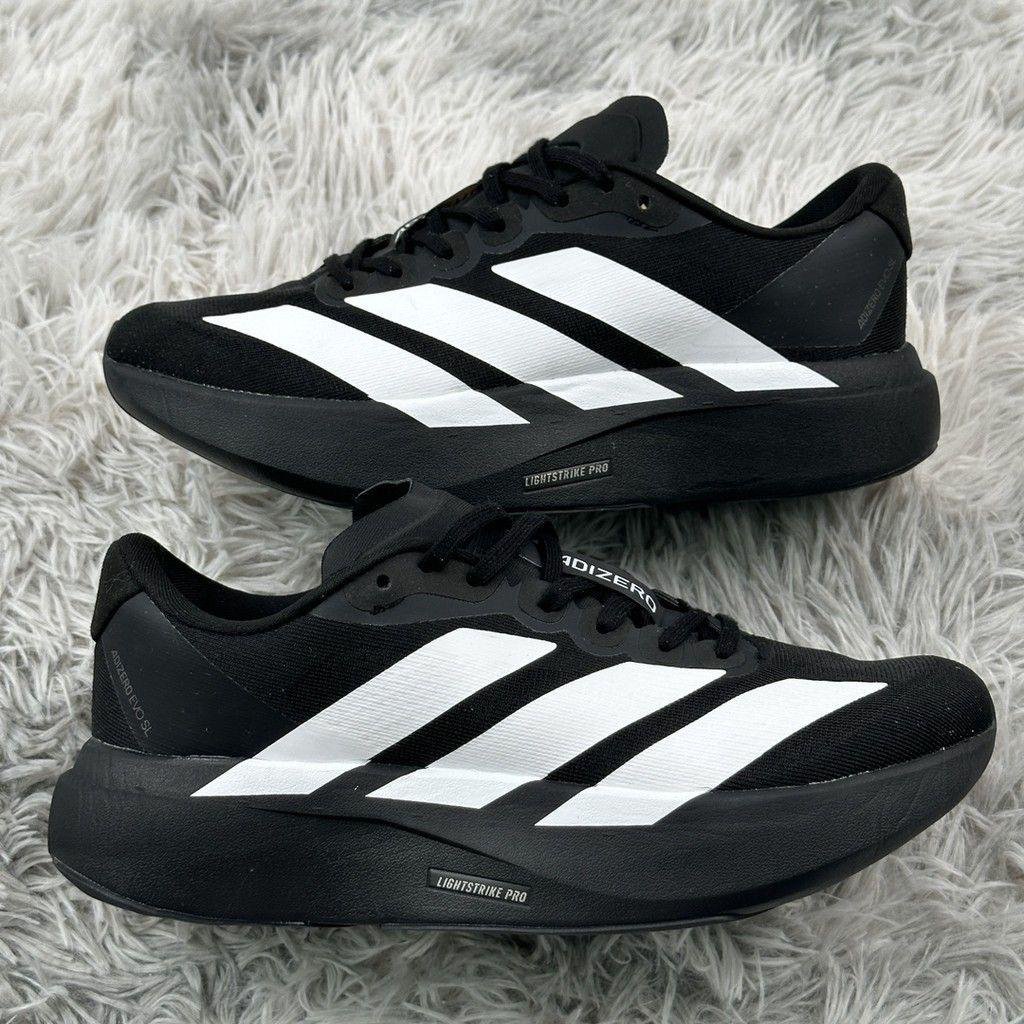 Adidas Adizero EVO Black Edition with Classic White Stripes