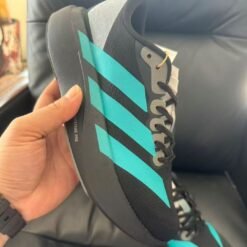 Adidas Adizero EVO SL Running Shoes – Black with Aqua Blue Stripes