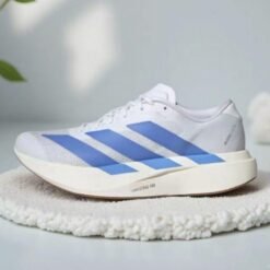 Adidas Adizero EVO SL Running Shoes – White with Sky Blue Stripes