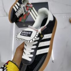 Adidas x Wales Bonner White & Burgundy Sneakers – Classic Gum Sole Casual Shoes