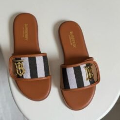 Burberry Luxury Slide Collection Timeless Black and White Elegance