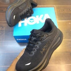 HOKA Bondi 9 Master Quality Running Shoe Black with White Accents