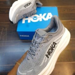 HOKA Bondi 9 Master Quality Running Shoe Smoke with White Accents