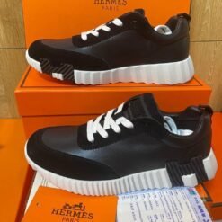 Hermes Black Sneakers with White Sole