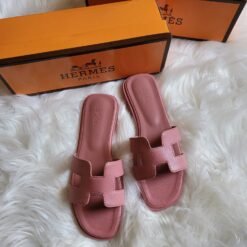 Hermes Luxe Rose Pink Slippers