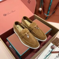 Loro Piana Signature Loafers – Camel Brown Suede