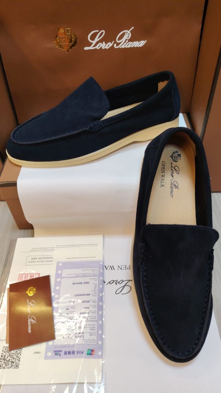 Loro Piana Tan Leather Loafers with Box