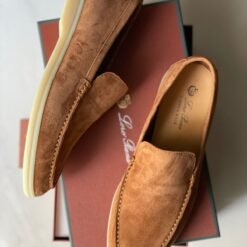 Loro Piana Tan Leather Slip-On Loafers