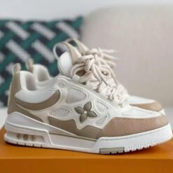 Louis Vuitton Skate Sneakers White with Beige & Gum Sole – Classic Style