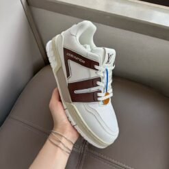 Louis Vuitton Trainer Sneaker White with Brown Detailing