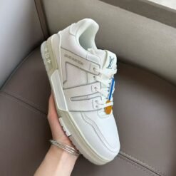 Louis Vuitton Trainer Sneaker White with Yellow Details
