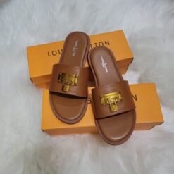 Louis Vuitton Women's Brown Leather Flip-Flop