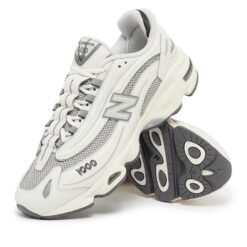 New Balance 1000 White & Light Grey Retro Running Sneakers