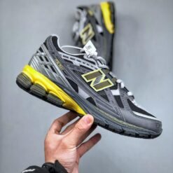 New Balance 1906U Grey & Black Sneakers with Yellow Sole