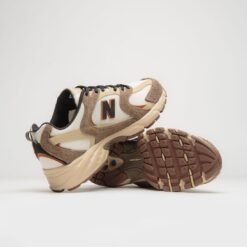 New Balance 530 White with Brown & Black Detailing – New Balance