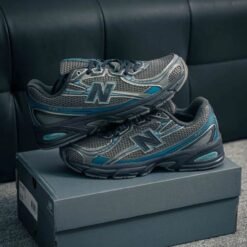 New Balance 740 Dark Teal & Grey Athletic Sneakers with Black Accents