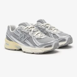 New Balance 740 Light Grey Mesh Running Sneakers with Cream Sole