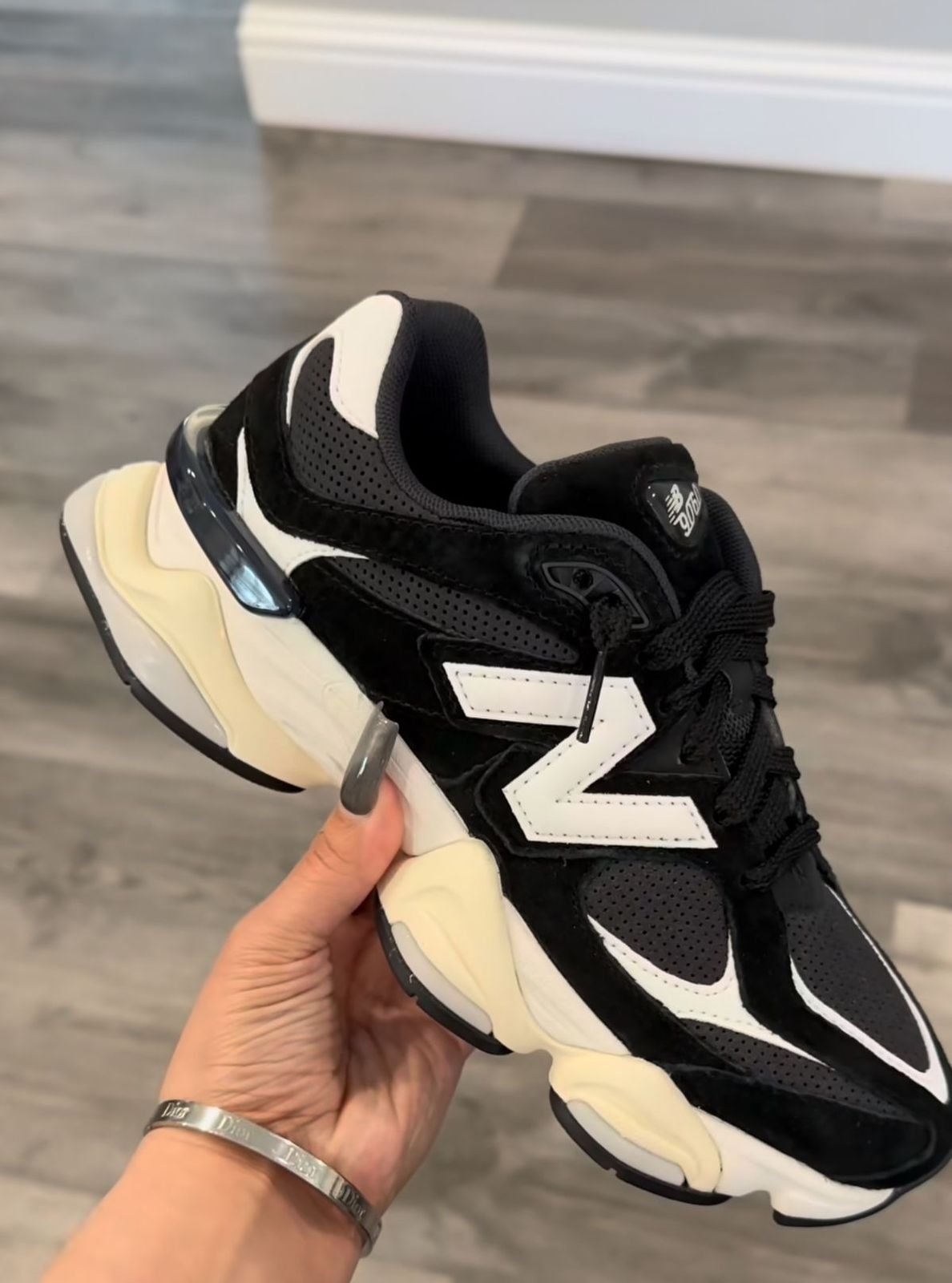 New Balance 9060 Black with Beige & Cream Sole – Classic Chunky Edition