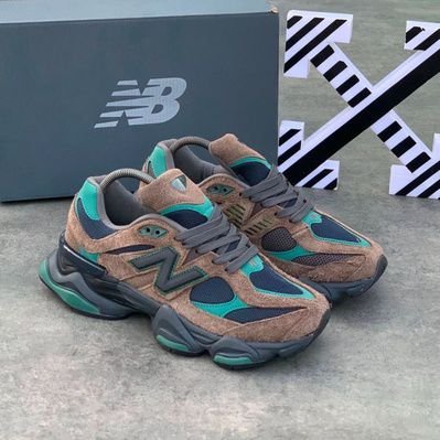 New Balance 9060 Brown & Teal Suede Mix – Earth Tone Edition