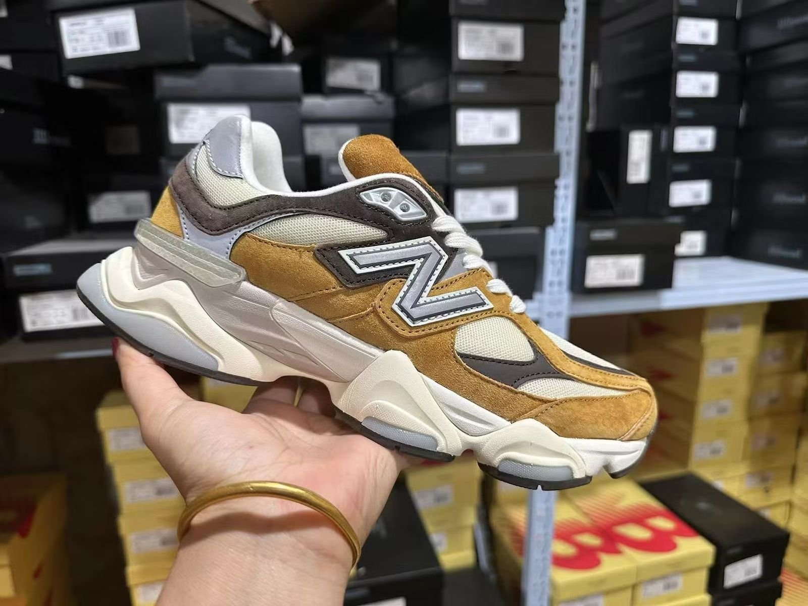 New Balance 9060 Mustard Yellow with Grey Detailing – Retro Runner Edition