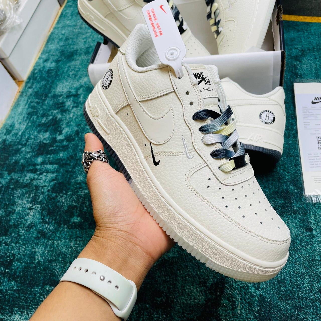 Nike Air Force 1 Beige with Cream Accents – Premium Leather Edition