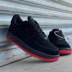 Nike - Air Force 1 Sneakers – Black with Red Sole