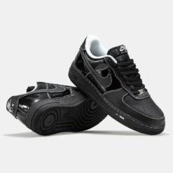 Nike Air Force 1 Triple Black Leather Sneakers – Timeless All-Black Casual Shoes