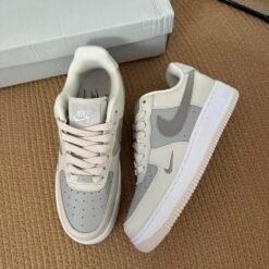 Nike Air Force 1 White & Grey Leather – Minimal Urban Edition