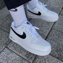 Nike Air Force 1 White with Black Swoosh – Street Classic Edition