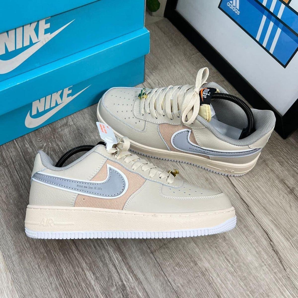 Nike Air Force 1 White with Light Blue Swoosh – Pastel Edition