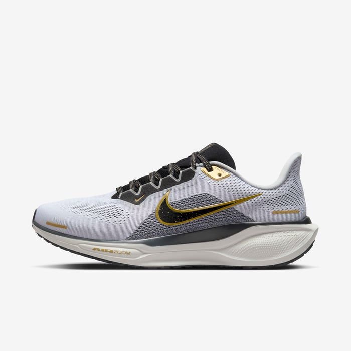 Nike Pegasus 41 Grey with Gold & Black Accents – Premium Running Shoes