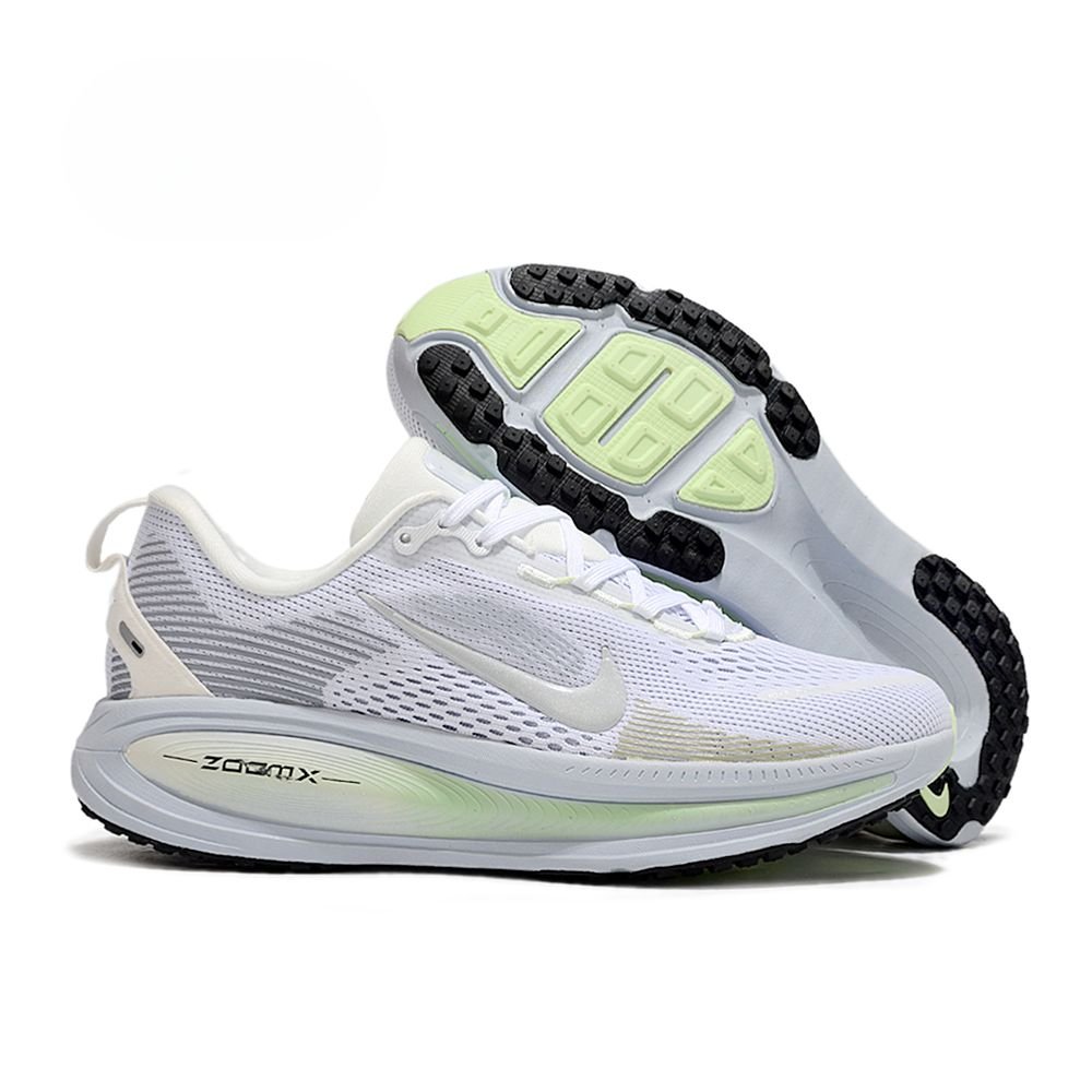 Nike Vomero 18 Triple White with Neon Green Sole Detail