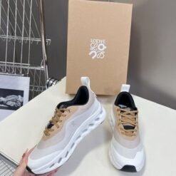 On Cloud X Loewe White Beige Gold Sneakers