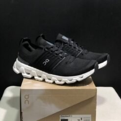 On Running Cloud Swift 3 All Black Running Sneakers with White CloudTec Sole