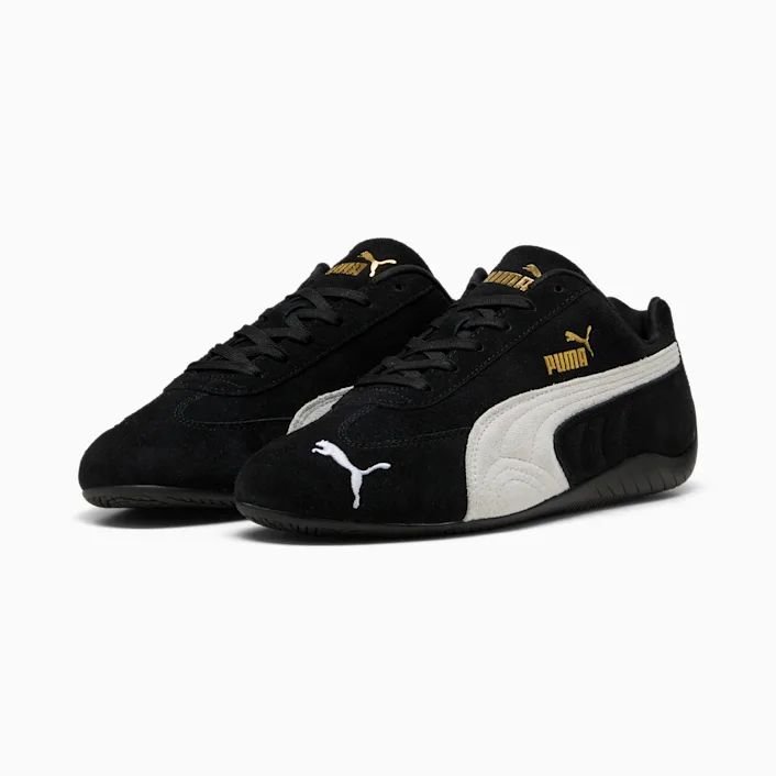 Puma Speed Cat OG Black Suede Sneakers with Gold Logo – Stylish Everyday Wear