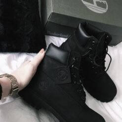 Timberland Premium Black Leather Ankle Boots with Durable Sole