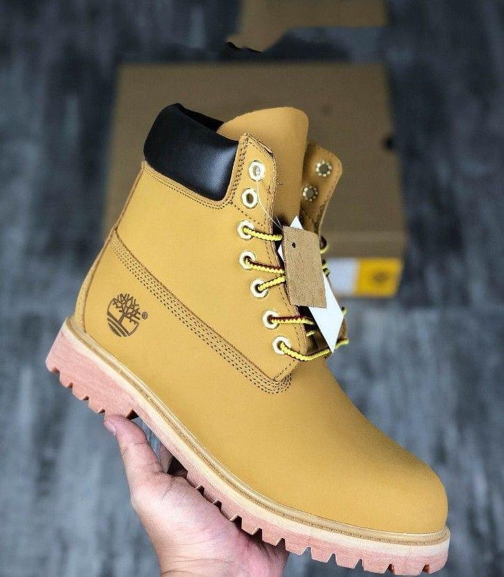 Timberland Premium Wheat Yellow Nubuck Leather Ankle Boots
